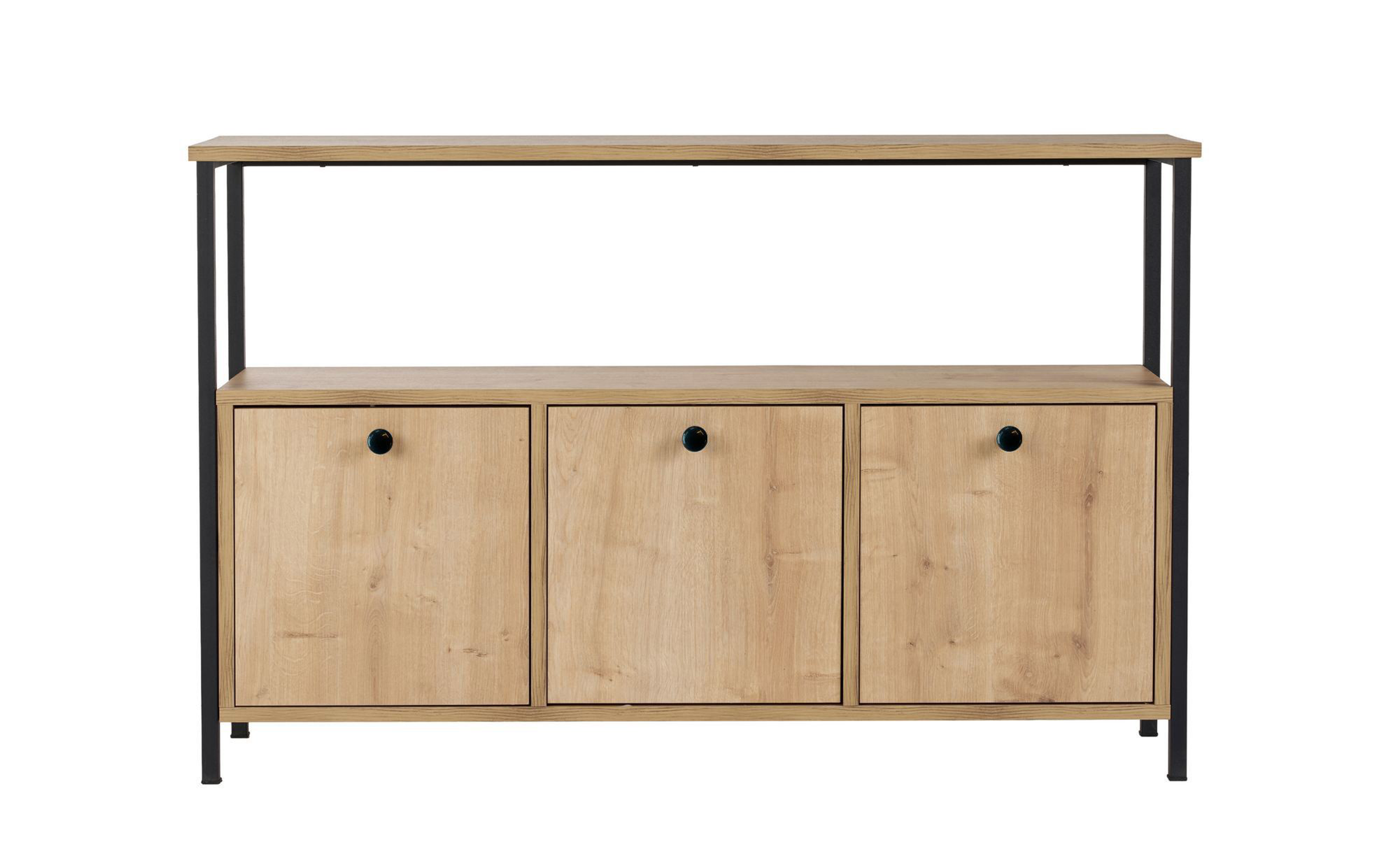 Masa consola Solans, stejar + negru  7